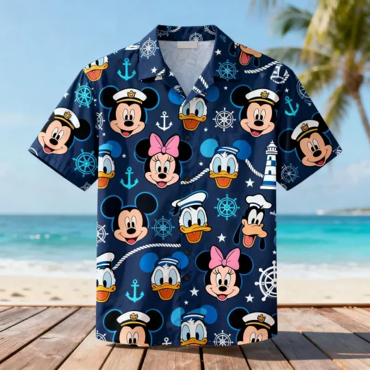 Discover Disney Sailor Mickey Mouse Aloha Hawaiian Shirt