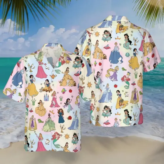 Discover Disney Princess Aloha Summer Vacation Hawaiian Shirt