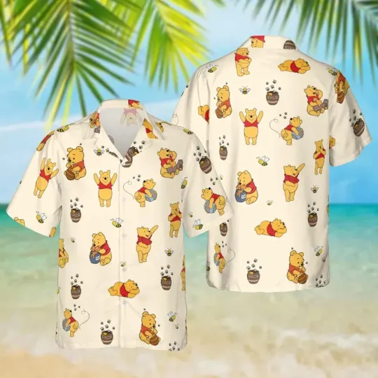 Disney Winne The Pooh With Honey Bee Hawaiian Shirt