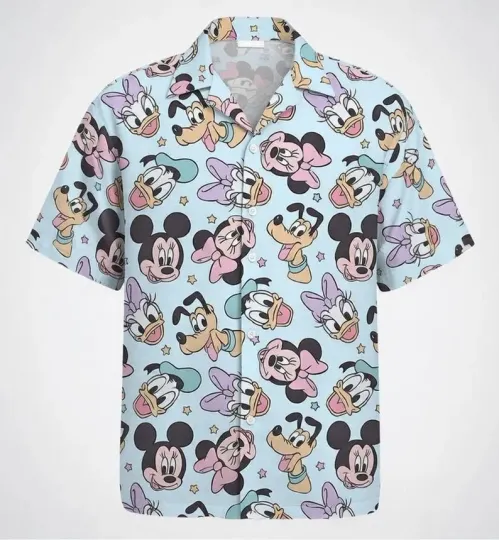 Discover Disney Mickey And Friends Pastel Pastel Family Trip Beach Aloha Hawaiian Shirt