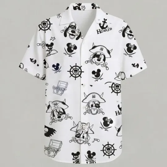 Discover Disney Mickey And Friends Pirates Of The Caribbean Pattern Aloha Hawaiian Shirt