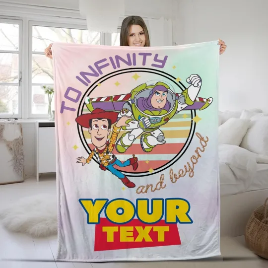 Discover Personalized Disney Toy Story Fleece  Blanket Name Disney Blanket, Woody Buzz Li