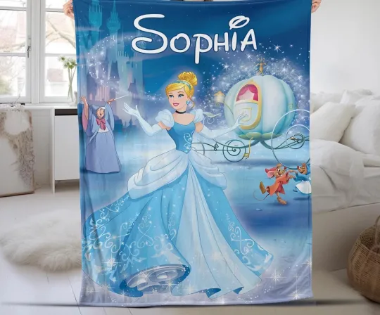 Discover Personalized Disney Cinde Blanket, Disneyland Girl Fleece Blanket, Disney