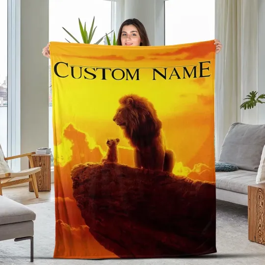 Discover Personalized Disney Lion King Fleece  Blanket Birthday Gift, Lion King