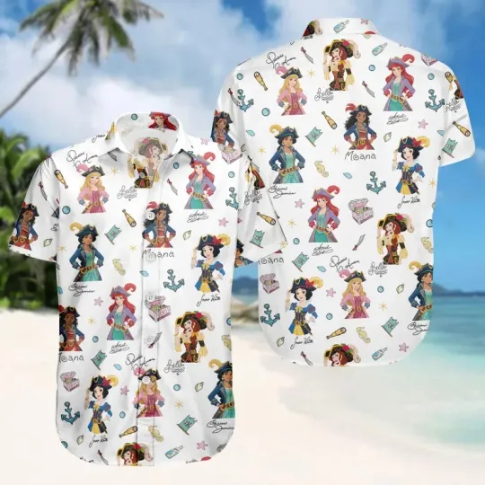 Discover Disney Princess Pirates Why Be A Princess When You Can Aloha Hawaiian Shirt