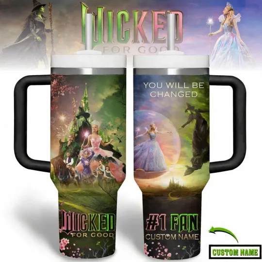 Discover Personalized Emerald Green Pink Magic Fan Gift20oz 30oz 40oz Tumbler With Handle
