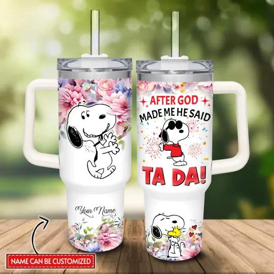 Discover Custom Retro Cartoon Beagle Fan Gift 20oz 30oz 40oz Tumbler With Handle