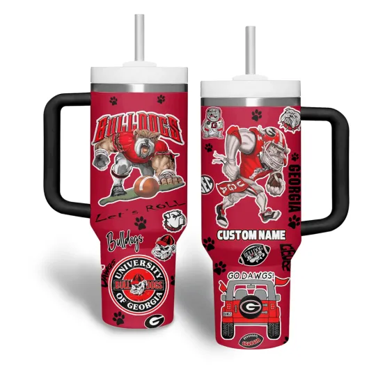 Personalized College Football Game Day Tumbler 40oz with Handle