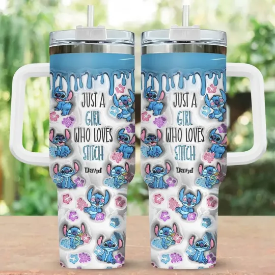 Discover Custom Just A Girl Who Loves Stitch Tumbler 40Oz, Lilo and Stitch Cartoon