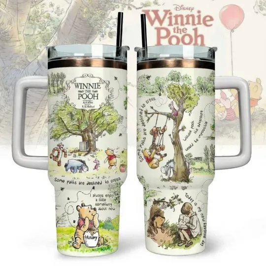 Discover Cute Honey Pot Bear Fan Gift Tumbler with Handle 20oz 30oz 40oz