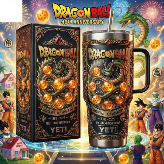 Discover Dragon Ball 40Th Anniversary 1986 2026 Yeti 40Oz Tumbler 3D Effect