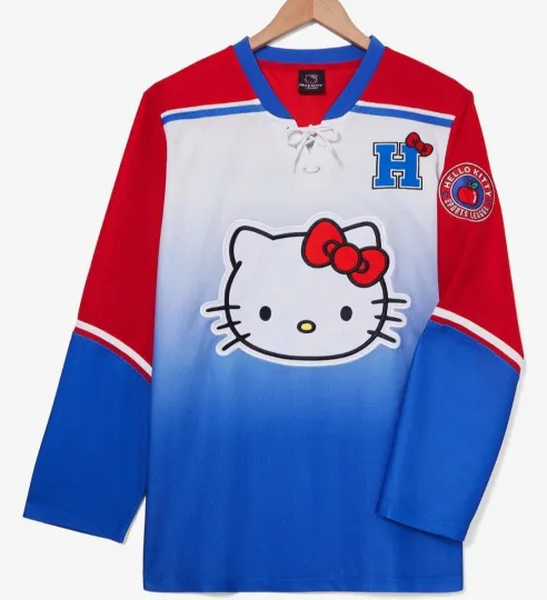 Discover Hello Kitty Hockey Jersey Gradient Sanrio Men's