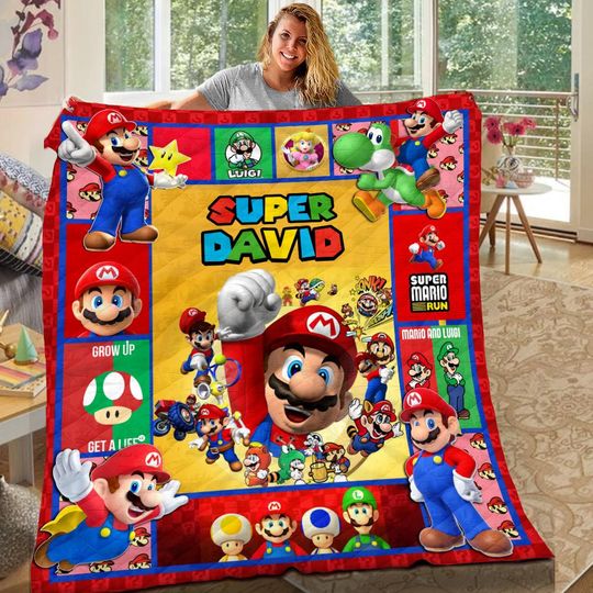 Discover Personalized Super Mario Quilt Blanket, Super Mario  Blanket, Mario Game Blanket, Gift For Bed Sofa, Gift For Kids
