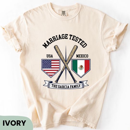Discover Marriage Tested Baseball Shirt 2026 International Tournament Tee, USA Mexico Rivalry Couple Game Day Shirt