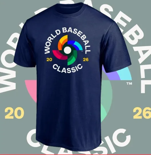 Discover 2026 World Baseball Classic Logo T-Shirt USA Size