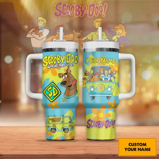 Scooby-Doo Cartoon Custom Name Insulated Tumbler 40Oz Coffee Cup