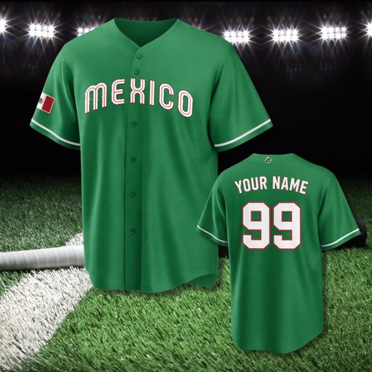 Discover Mexico Baseball Jersey,  Custom Name & Number, 3D All Over Print