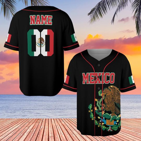 Discover Personalized Mexico Baseball Jersey, Mexico Flag Jersey, Custom Baseball Jersey, Mexico Team Adult And Kid Jersey, Family Matching Jersey