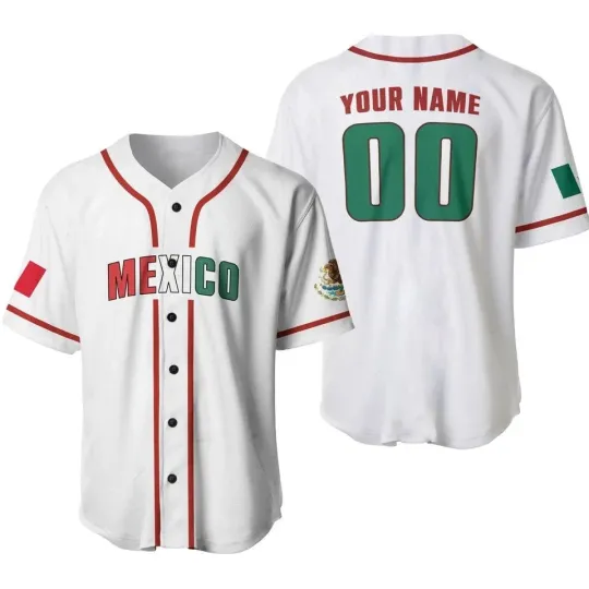 Discover Personalized Mexico 3D Baseball Jersey Shirt Halloween Gift