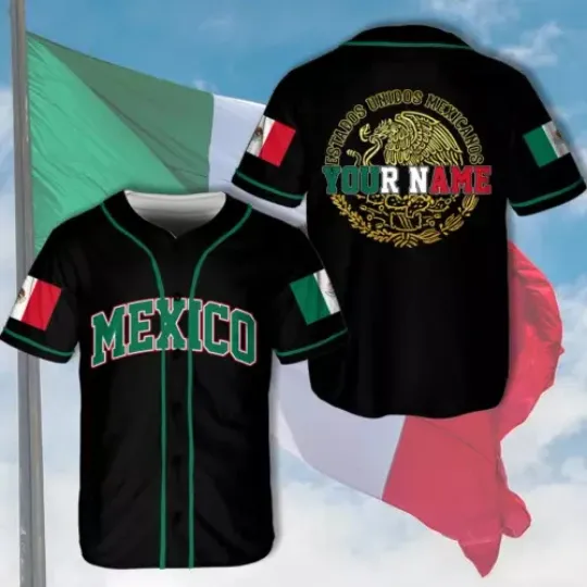 Discover Personalized Mexico Mexican Eagle 3D Baseball Jersey All Over Print