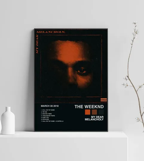 Weeknd My Dear Melancholy Album Premium Vertical Poster with Artwork and Tracklist