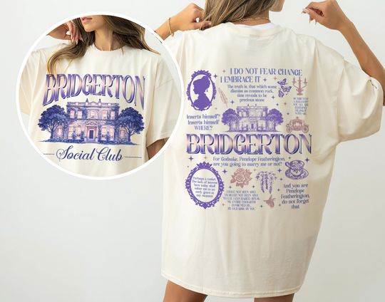 Bridgerton Soociial Clubb 2-Sided T-Shirt, Lady Whistledown TV Show Shirt, Bridgerton Fan Gift