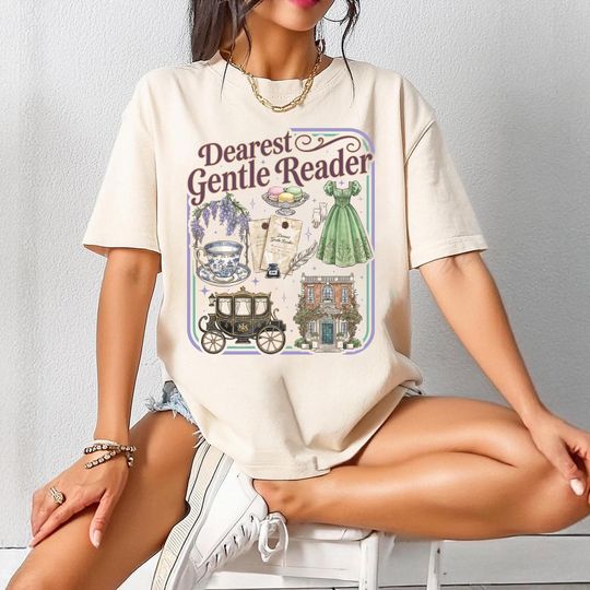 Discover Dearest Gentle Reader Regency Shirt, Whistledown Society Papers Tee, I Am The Tea Graphic T-Shirt, Regency Romance Fan Gift