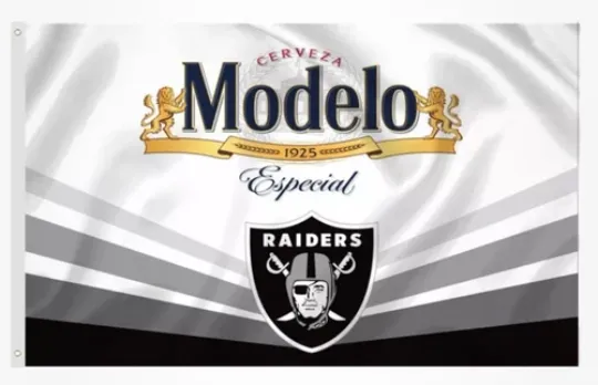 Discover Las Vegas Oakland Raiders Modelo Flag - 5x3 Ft. US Seller