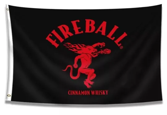 Fireball Ft House Flag Banner Cinnamon Whiskey Man Cave Sign Bar