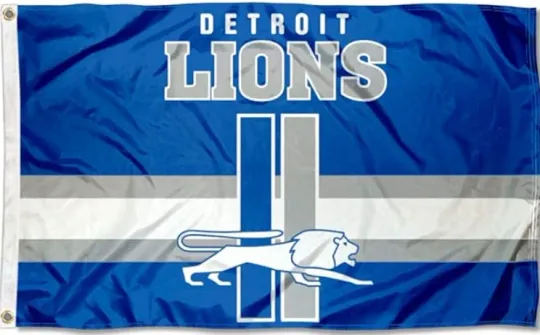 Detroit Lions Retro Vintage House Flag Double-Sided Banner