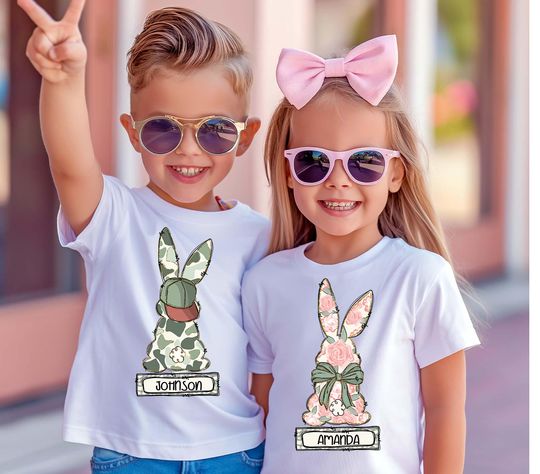 Discover Personalized Easter 2026 Kids Shirt, Custom Bunny Shirt,Kids Easter Shirt, Cute Bunny Shirt,Toddler Easter Shirt,Easter Bunny Kids Name Tee