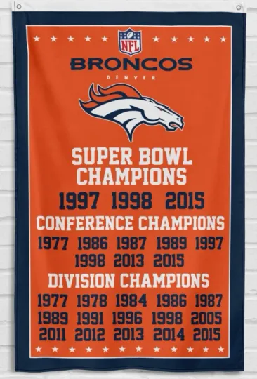 Discover Denver Broncos Fans House Flag Football Championship Banner