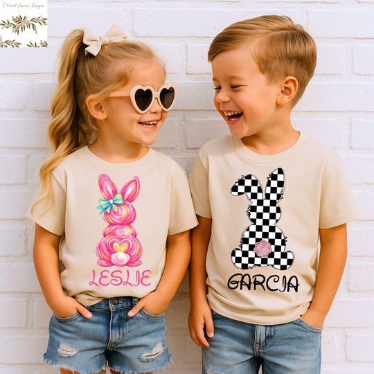 Discover Personalized Easter 2026 Kids Shirt, Custom Bunny Shirt,Kids Easter Shirt, Cute Bunny Shirt,Toddler Easter Shirt,Easter Bunny Kids Name Tee