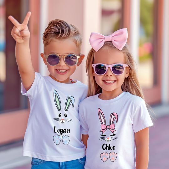 Discover Easter 2026 Kids Name Shirt, Custom Bunny T-Shirt, Toddler Easter Gift