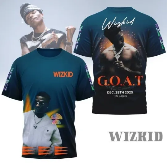 Discover Wizkid GOAT Dec. 28th 2025 TBS, Lagos T-Shirt Gift For Men Women