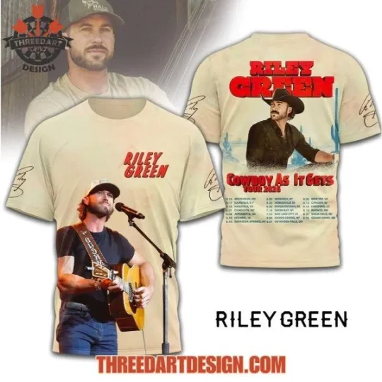 Discover Riley Green Cowboy As It Gets Tour 2026 T-Shirt