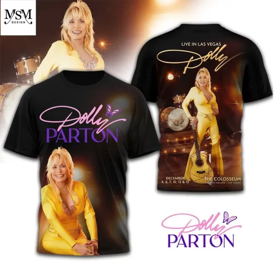 Dolly Parton Live In Las Vegas 2025 Tour Shirt