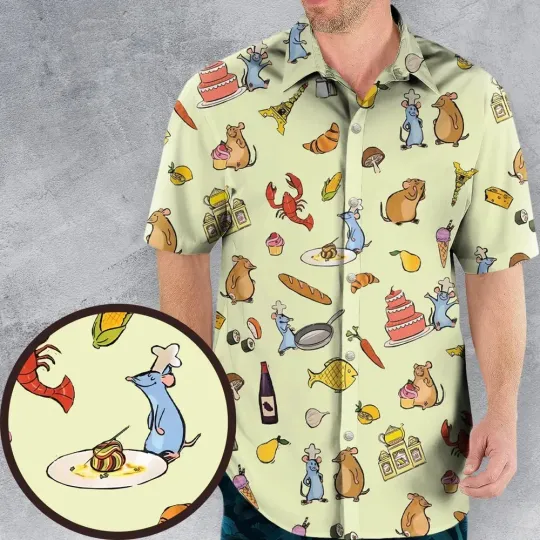 Ratatouille Hawaiian Button Down Shirt