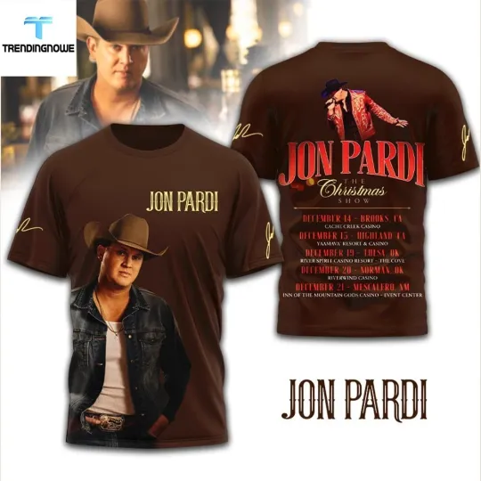 Discover Jon Pardi Christmas Show Tour 2025 Shirt Brown Country Music Tee