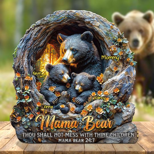 Discover Christmas Mama Bear Plaque – Personalized Gifts For Mom 02huti09425 Mama & Her