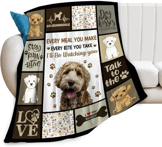 Discover Goldendoodle Gifts Dog Throw Blanket Soft Fleece Flannel Bedding Golden Doodle