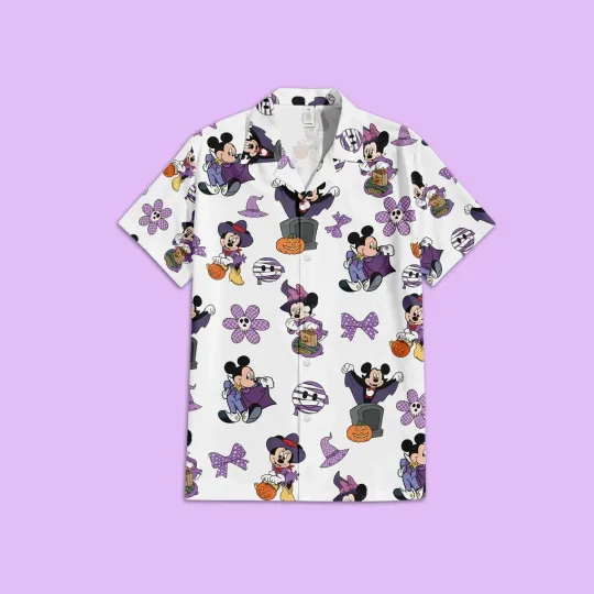 Discover Mickey Mouse Hawaiian Button Down Shirt