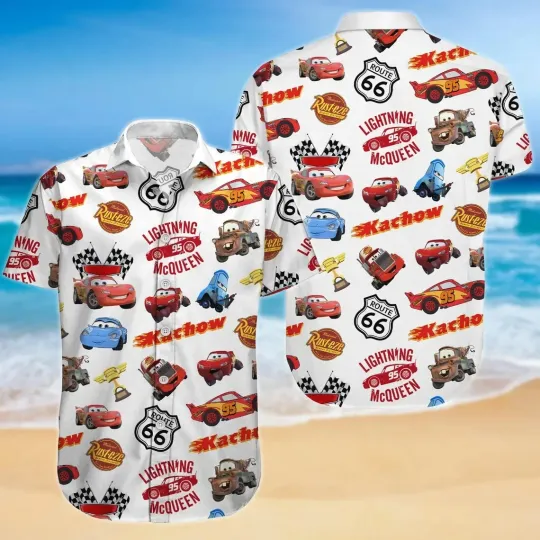 Lightning McQueen Hawaiian Button Down Shirt