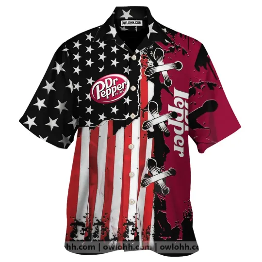 Discover Dr Pepper Usa Flag Hawaiian Shirt