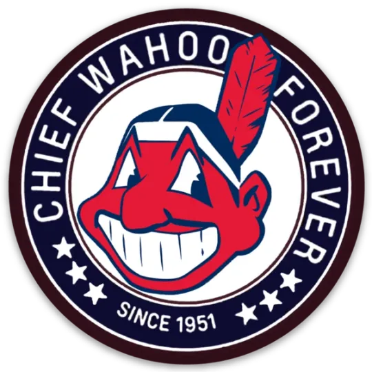 Cleveland Indians Chief Wahoo Logo Round  Sticker