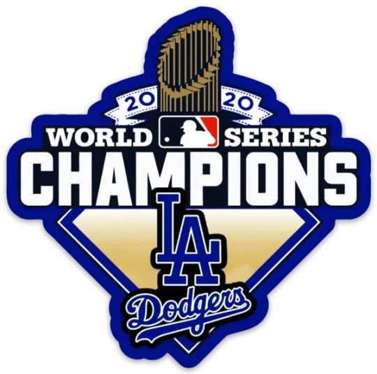 Discover L.A. Dodgers World Series Champions 2020 Logo type MLB Baseball Die-Cut STICKER