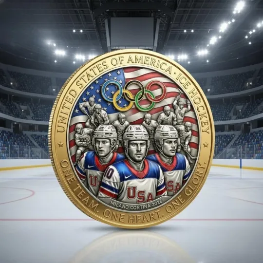 Discover Usa Ice Hockey Milano Cortina 2026 Commemorative Coin