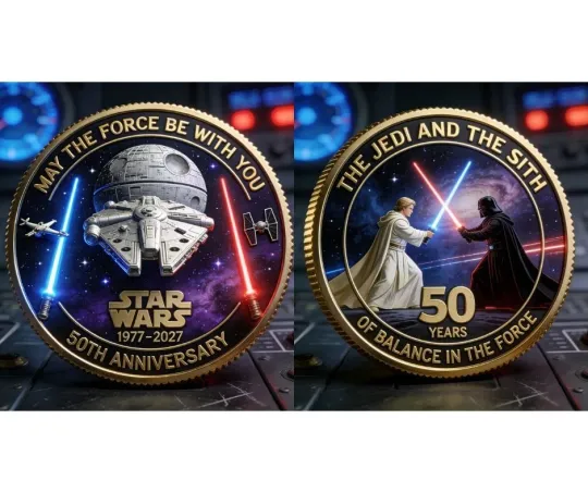 Discover Star Wars The Jedi and The Sith 50th Anniversary Coin