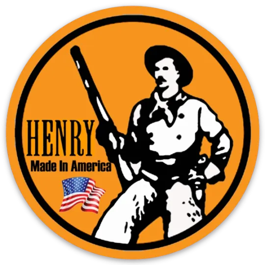 Discover Henry Firearms Logo Type Die Cut Round STICKER!