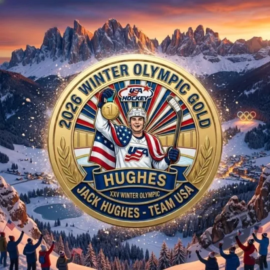 Jack Hughes Team Usa Gold Medal 2026 Winter Olympics Coin